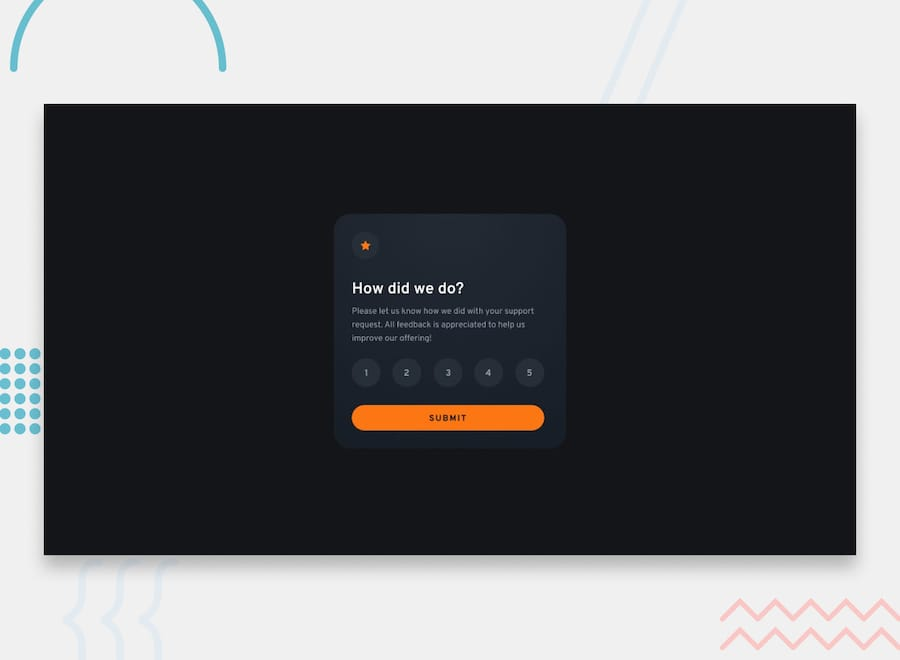 Captura del reto Interactive rating component
